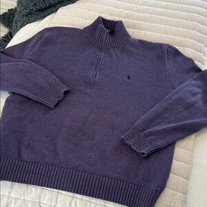 Polo Ralph Lauren Men's Zip Up Sweater in Deep Purple